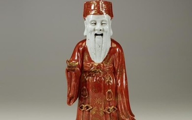 A Chinese porcelain figure of Caishen, God of Wealth