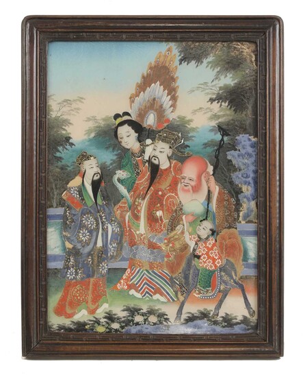 A Chinese reverse glass painting