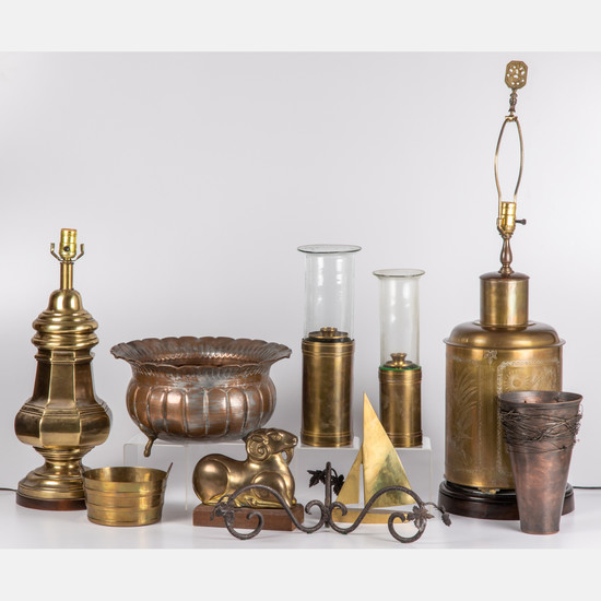 A Collection of Brass and Copper Items