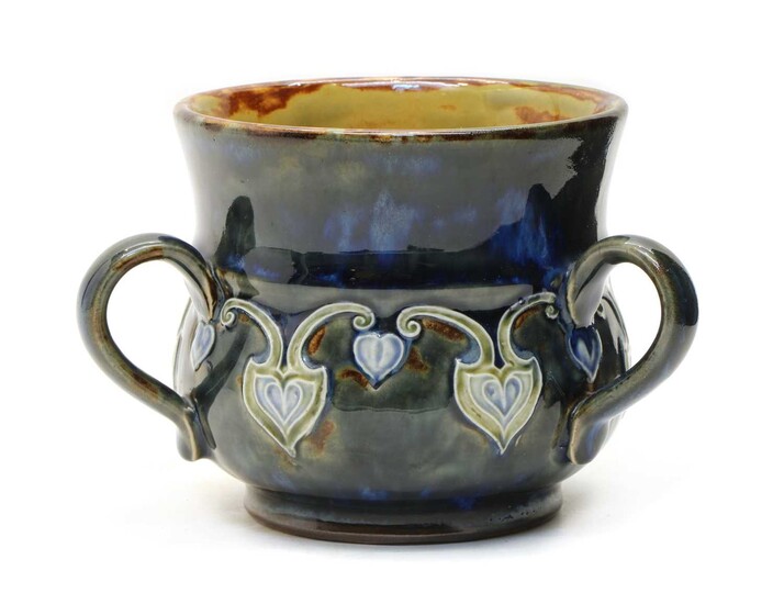 A Doulton Lambeth stoneware loving cup
