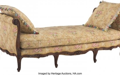 A French Louis-XV Style Walnut and Upholstered L