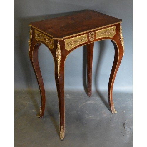 A French Style Marquetry Inlaid and Gilt Metal Mounted Side ...