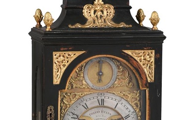 A GEORGE III GILT BRASS MOUNTED EBONISED TABLE/BRACKET CLOCK MADE FOR THE IBERIAN MARKET