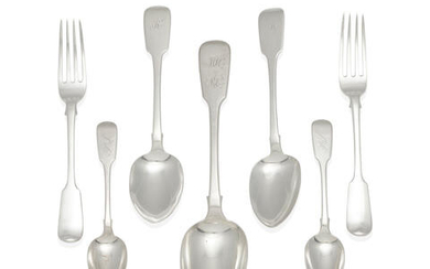 A GROUP OF VICTORIAN SILVER FLATWARE PIECES