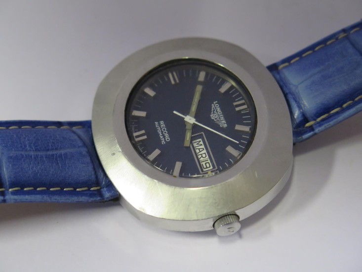 A Gent's Longines Stainless Steel RECORD Automatic Oversize ...