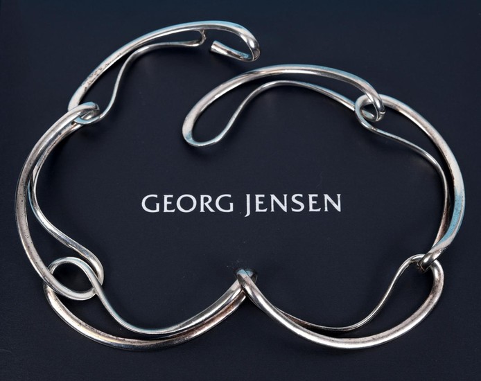 A Georg Jensen silver link necklace, No 452, boxed See illu...
