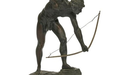 A German bronze model of an archer, Hofer