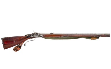 A German percussion rifle, circa 1800 Canon lourd, rayé, octogone, calibre 16 mm, âme un...