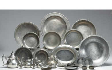 A Group of American and English Pewter