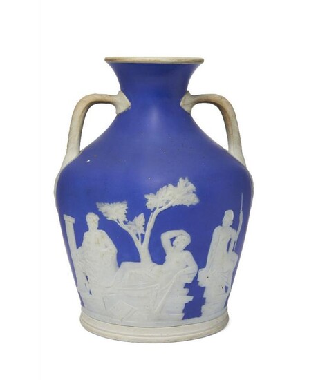 A Jasperware copy of the Portland vase,...