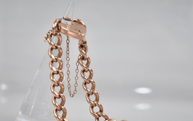 A Late 19th/Early 20th Century 9ct Rose Gold Curb Link Brace...