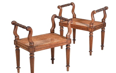 A PAIR OF GEORGE IV MAHOGANY WINDOW SEATSIN THE MANNER OF GILLOWS