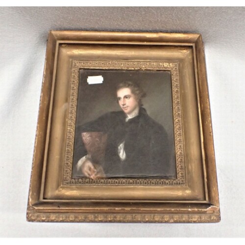 A PASTEL PORTRAIT OF A YOUNG MAN in gilt frame, possibly 18t...
