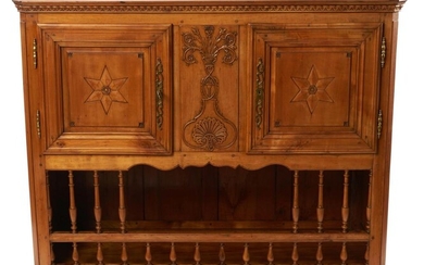 A PROVINCIAL FRUITWOOD BUFFET 19TH CENTURY