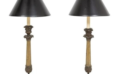 A Pair of Napoleon III Style Candlesticks Mounted as