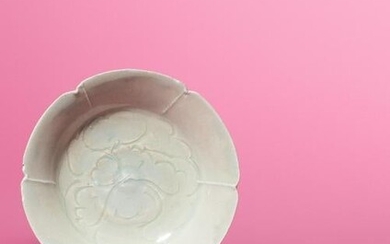 A Pair of Qingbai Glazed Porcelain 'Foliate' Dishes
