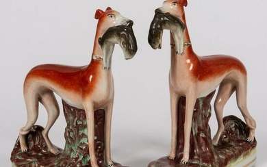 A Pair of Staffordshire Whippets