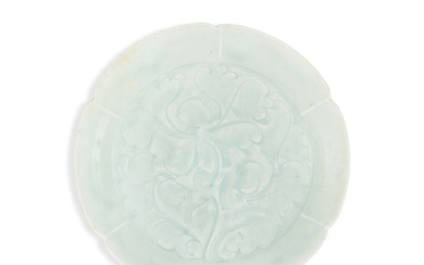 A Qingbai incised 'peony' lobed dish, Southern Song dynasty 南宋 青白釉刻牡丹紋葵口盌