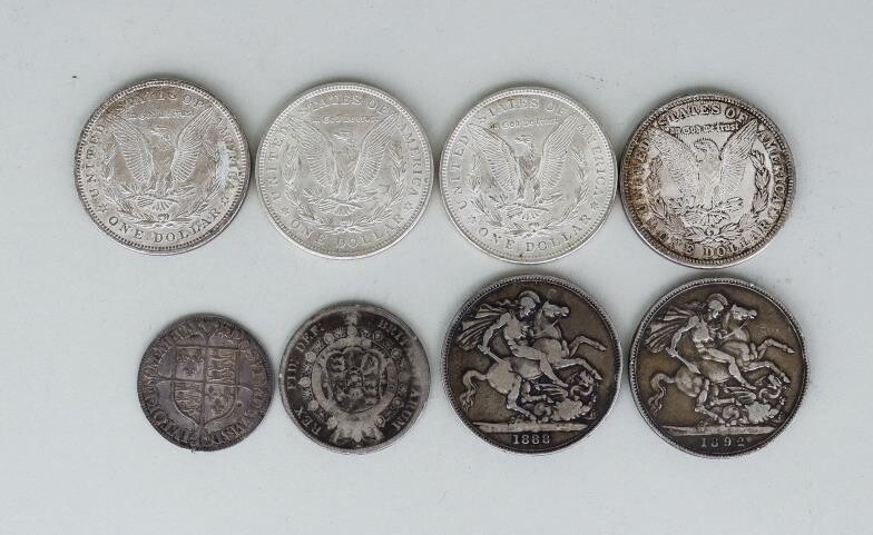 A Quantity of Silver British and Foreign Currency, including...
