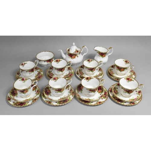 A Royal Albert Old Country Roses Teaset to Comprise Eight Cu...