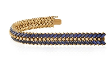 A SAPPHIRE BRACELET, BY ILLARIO, CIRCA 1955 The supple and...