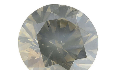 A brilliant-cut 'greenish yellow-grey' diamond, weighing 0.86ct, with report.