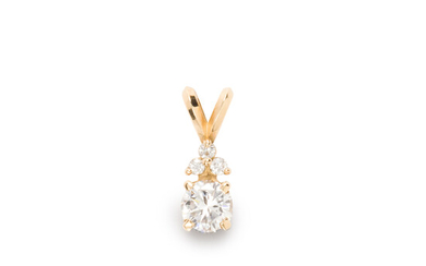 A diamond and fourteen karat gold pendant