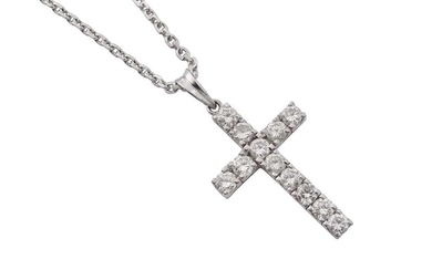 A diamond cross necklace