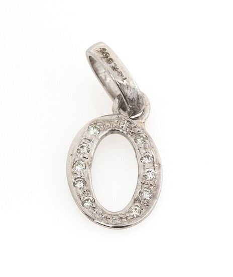 NOT SOLD. A diamond pendant in the shape of a letter "O" set with numerous brilliant-cut diamonds, mounted in 14k white gold. – Bruun Rasmussen Auctioneers of Fine Art