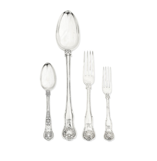 A group of 'King's Husk' silver flatware