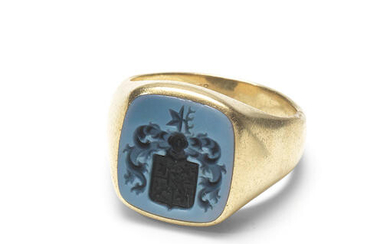 A hardstone seal ring, 19th century