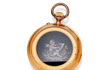 A lady's gold and enamel pocket watch