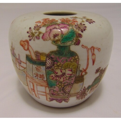A late 19th century Chinese famille rose vase decorated with...