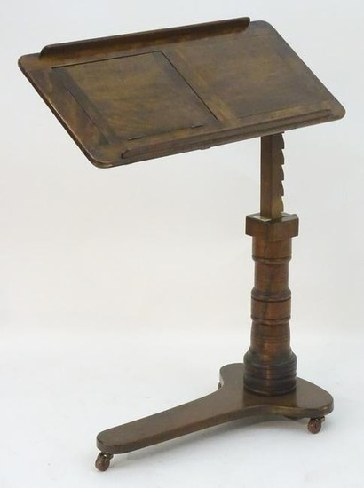 A late 19thC 'Leveson & Sons' mahogany reading stand /