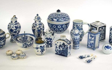 A mixed group of Chinese and other blue and white...