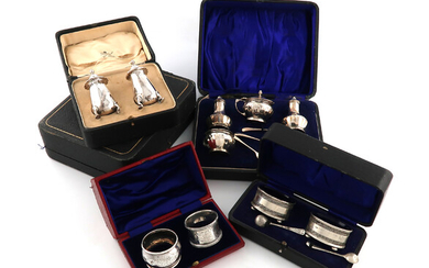 A mixed lot of five cased sets silver items