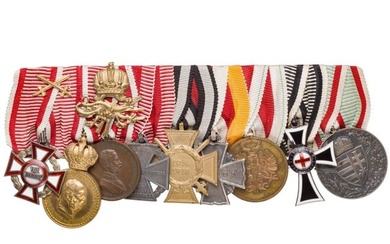 A nine-piece medal bar from a participant of World War I
