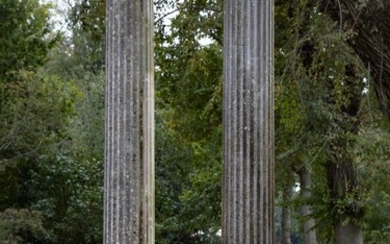 A pair of Continental limestone columns
