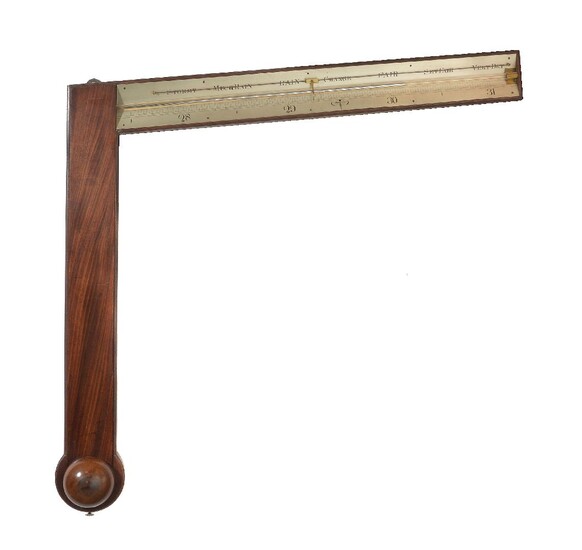 A rare George III mahogany angle barometer