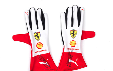 A replica pair of gloves, signed Charles Leclerc Monaco 2023,...