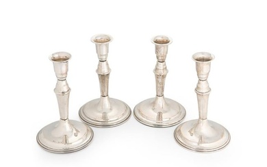 A set of 4 mid-20th century Danish metalwares candlesticks