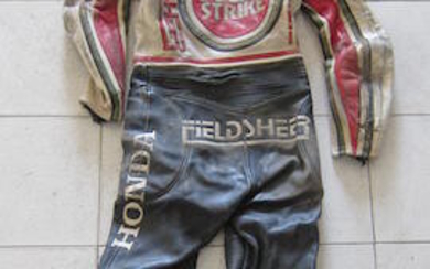 A set of Fieldsheer Racing Motorcycle Leathers