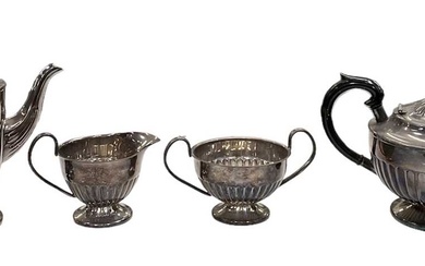 A silver plated four piece tea and coffee service comprising...