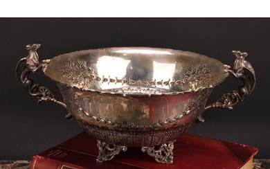 A silver two-handled table centre, of substantial gauge, cha...