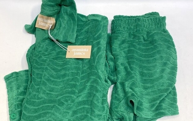 A two piece toweling set marked Araminta James size M