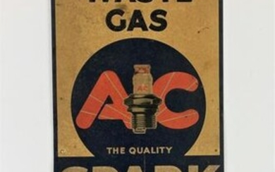 AC Spark Plugs Embossed Advertising Sign