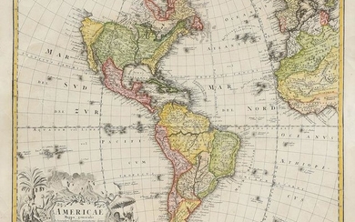 AN ANTIQUE MAP, "Americæ Mappa Generalis," 1746