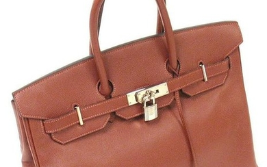 AUTH. GREAT CONDITION HERMES 35CM ROUGE GARANCE EPSOM