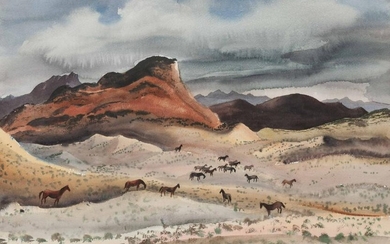 Adolf Dehn (American, 1895-1968) Western Horses