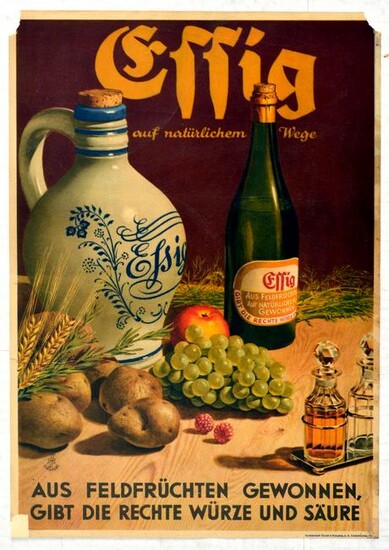 Advertising Poster Organic Natural Vinegar German Effig
